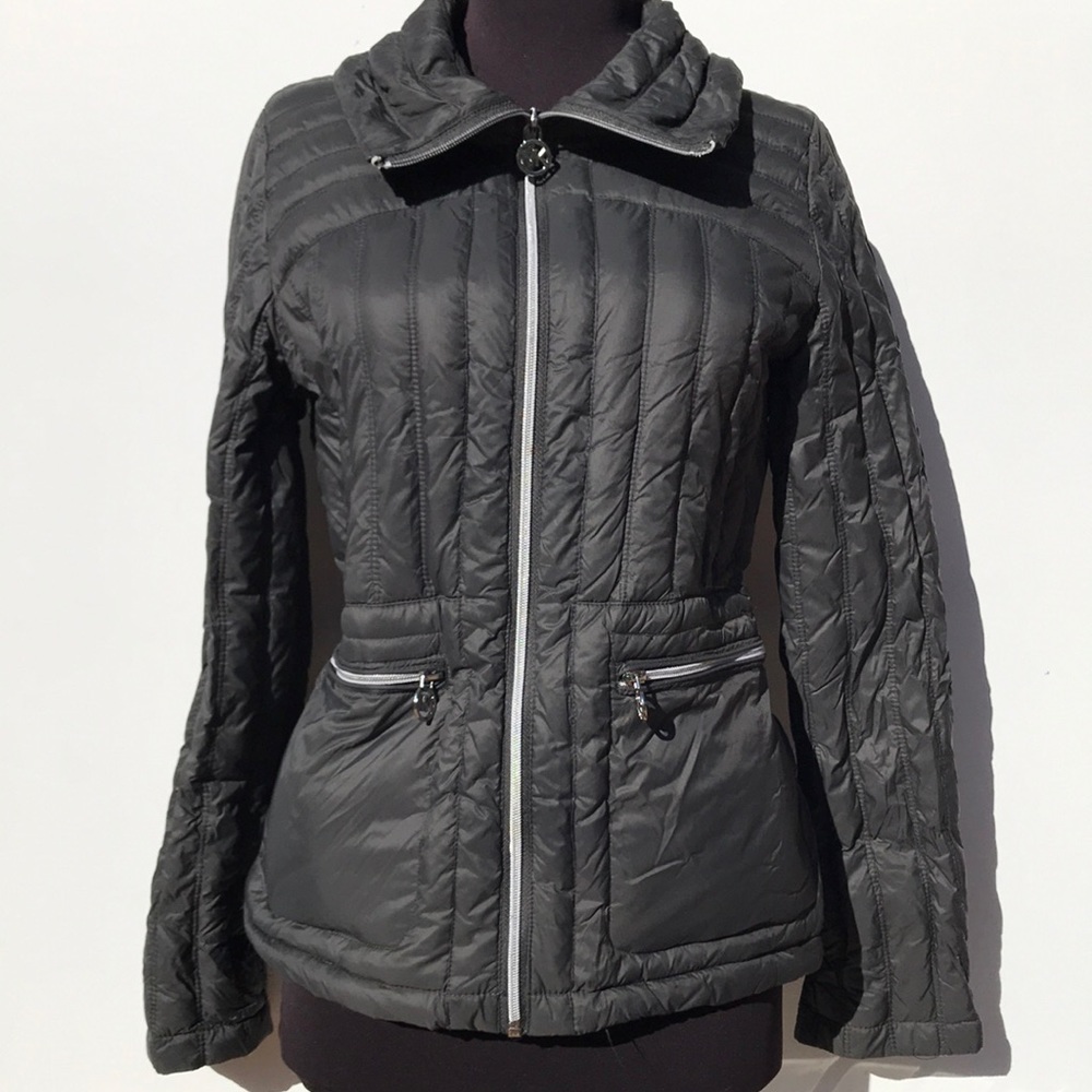 Michael Kors Pewter Gray Packable Down Jacket